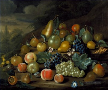Klassisches Stillleben Werke - Ein Stillleben aus Pears Peaches and Grapes von Charles Collins